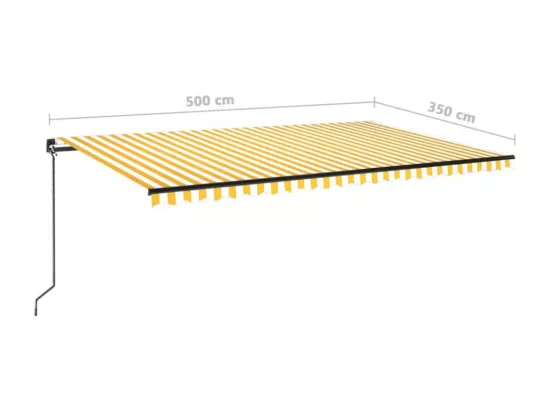 Auvent manuel rétractable 500x350 cm Jaune et blanc