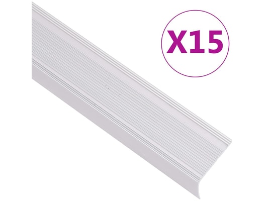 VIDAXL - Nez de marche forme en l 15 pcs aluminium 100 cm argenté