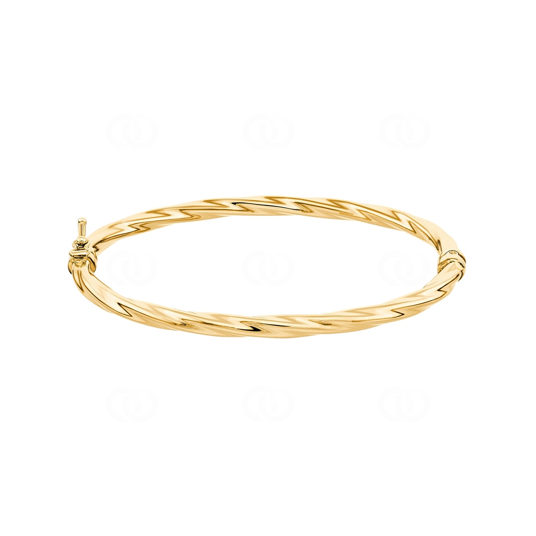 Armreif oval 750/18 K Gelbgold verdreht 4mm - 50x60mm