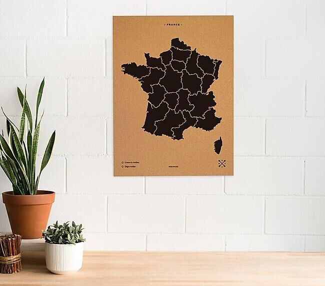 MISS WOOD - CARTE FRANCE LIEGE NATUREL NOIR XL 90 X 60