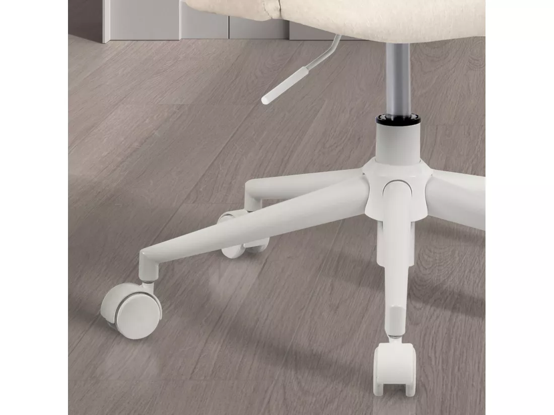 Chaise de bureau H71-81cm x L58cm x P60cm - beige - Mia