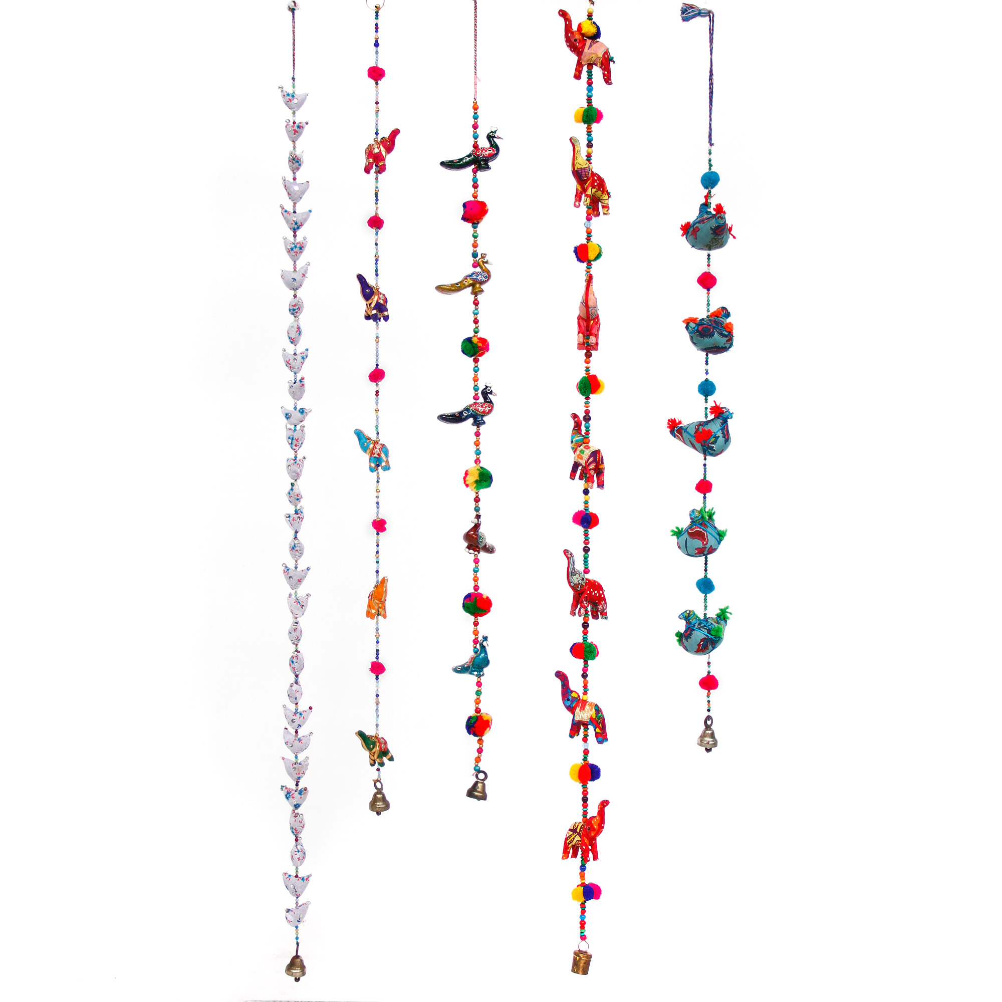 5er Kette 'Enten & Ponpons', H 88 cm günstig bestellen