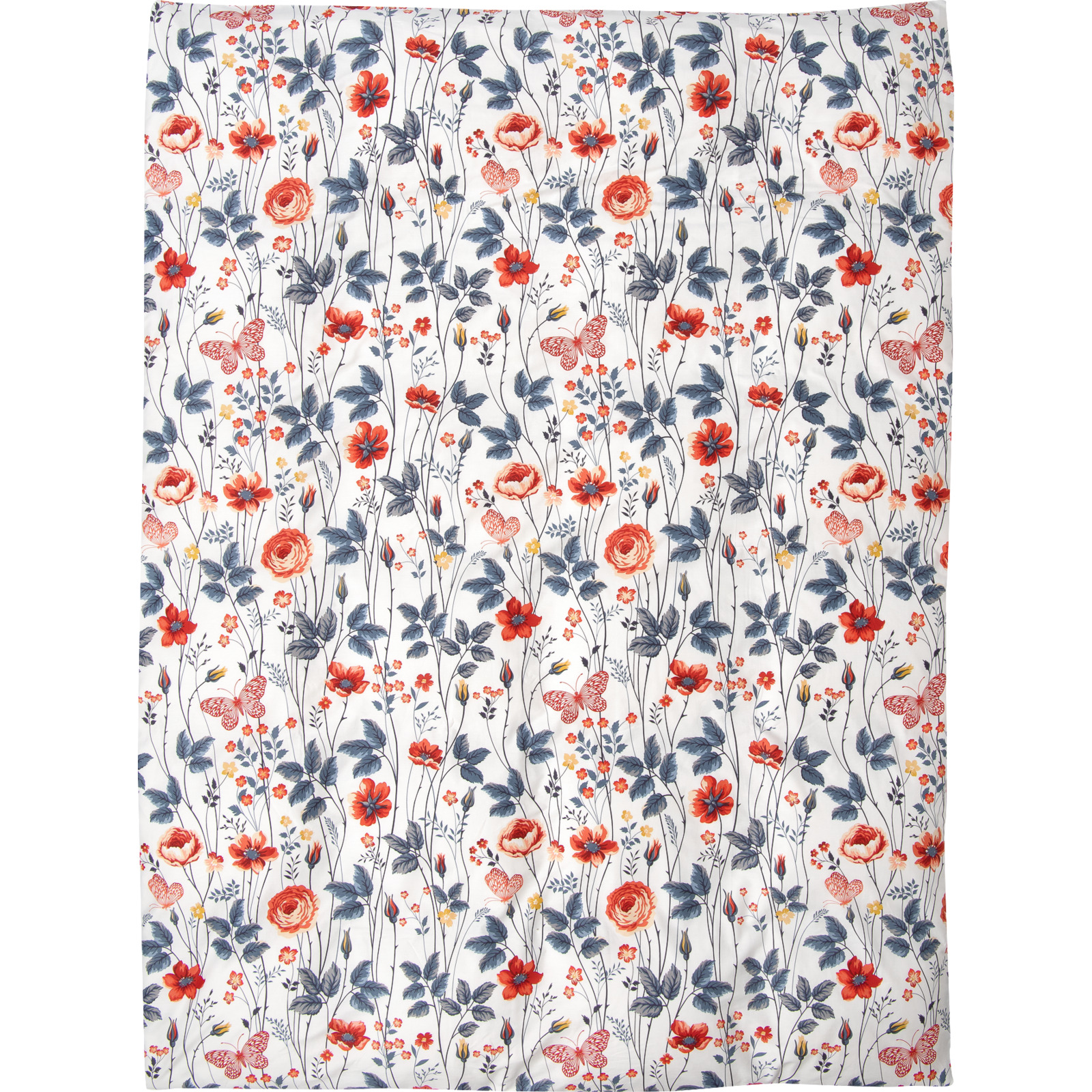 Bettwäsche mit Blüten und Schmetterlingen