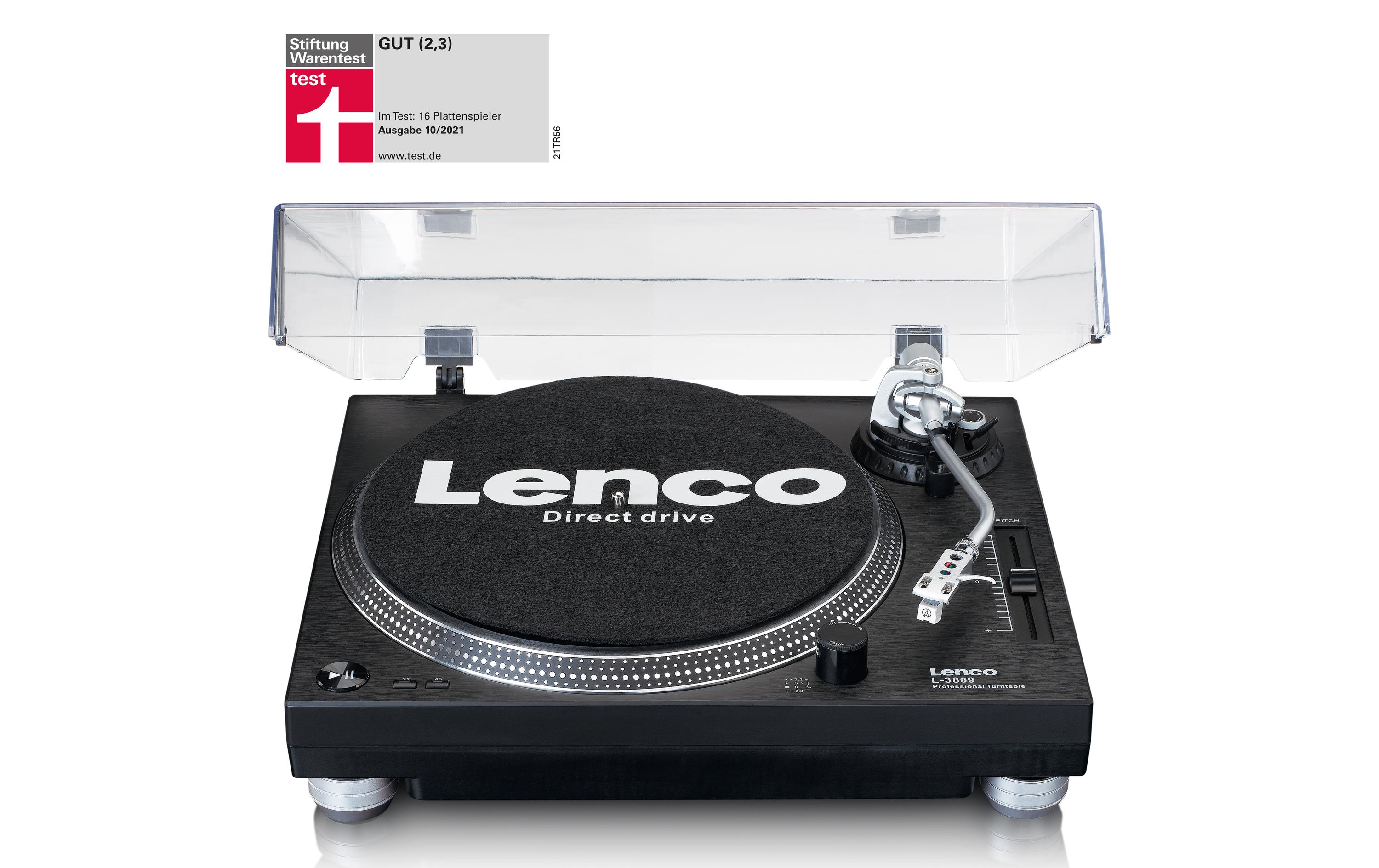 Plattenspieler L-3809 Schwarz<br>Lenco L3809 Plattenspieler, schwarz