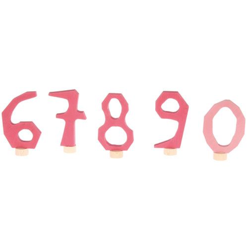 Grimm's set decoratiecijfers - 6 tm 9 en 0 roze