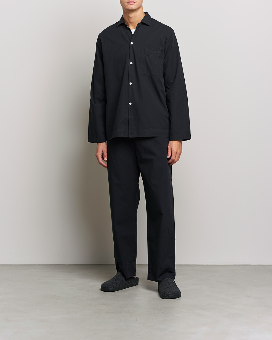 Tekla Poplin Pyjama Shirt All Black