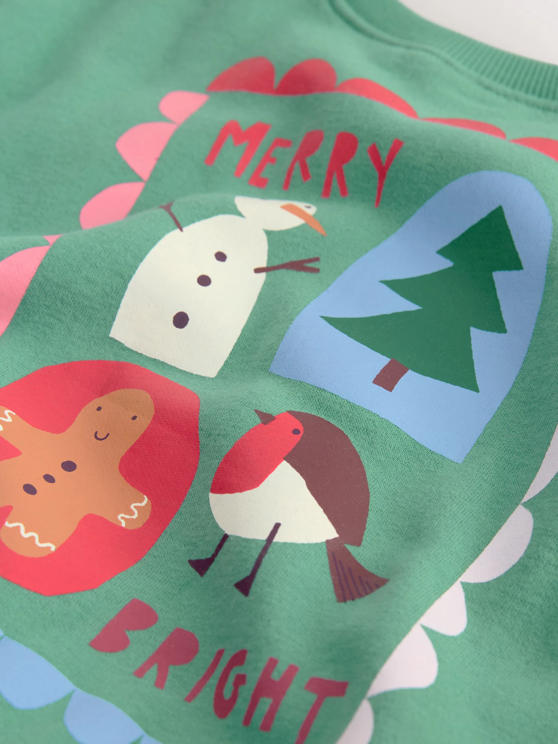 Groene Kerstmis Roodborst - Sweatshirt met ronde hals (3 mnd-7 jr)