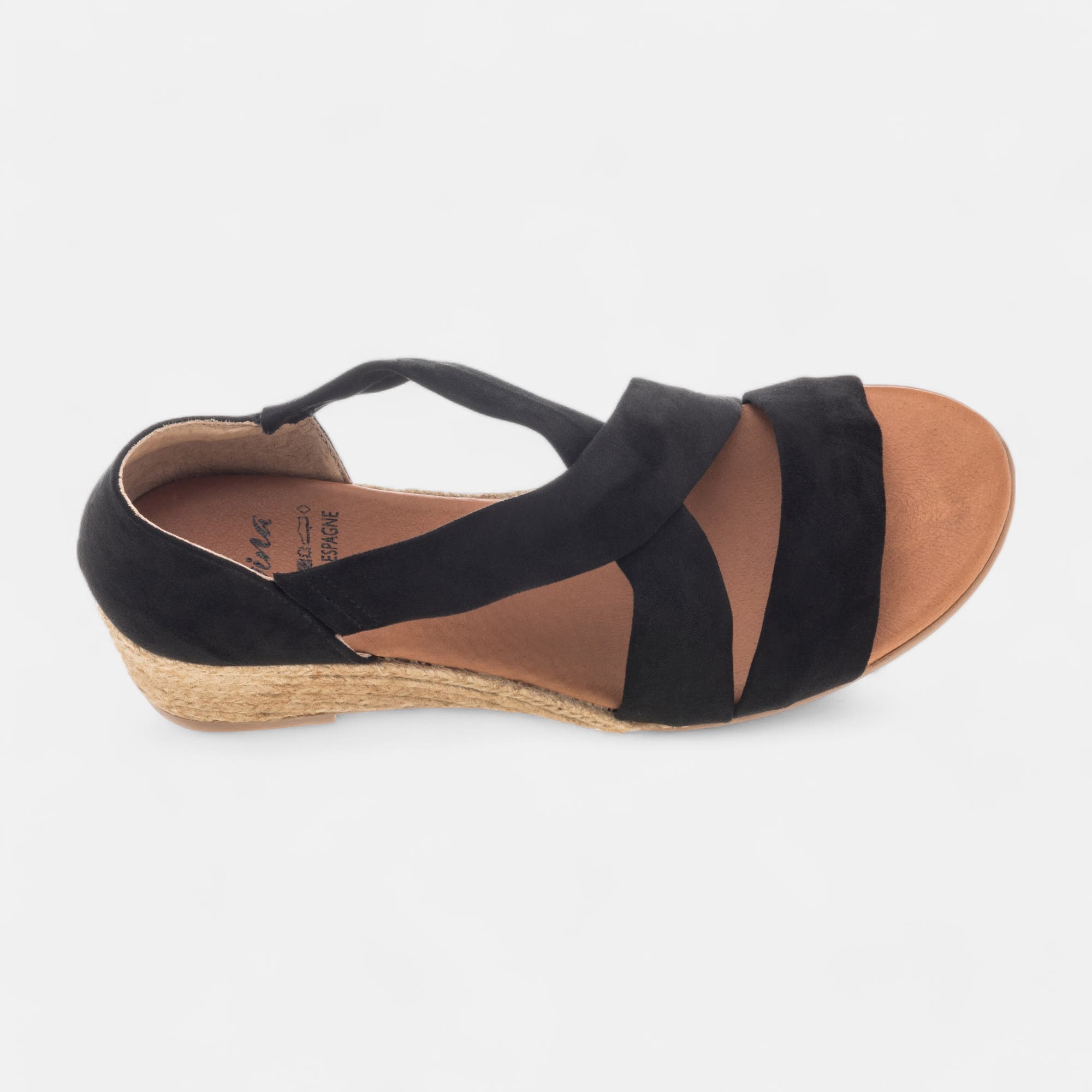 Sandales à talon compensé Femme noir