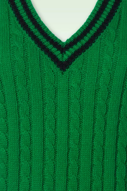 King Louie College V-Neck Spencer top in groen