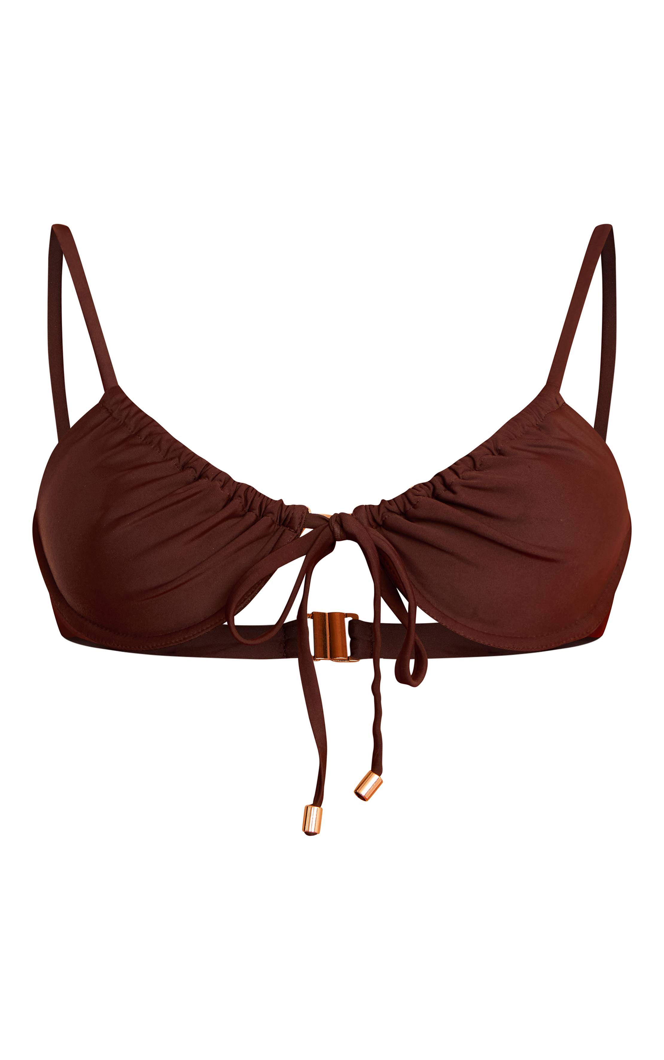 Espresso Haut De Bikini À Armatures Avec Fronces Sur Le Devant