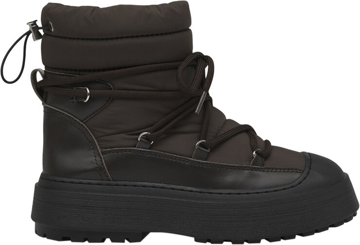 Garment Project Milo Snow Boot - Brown Nylon / Leather Brown