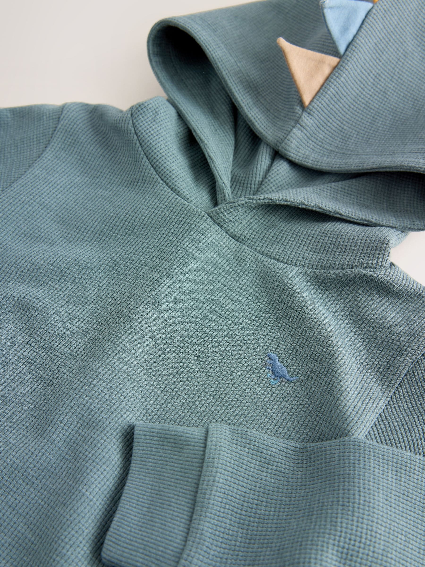 Blauw - Jersey hoodie met textuur en dinosaurusstekels (3 mnd-7 jr)