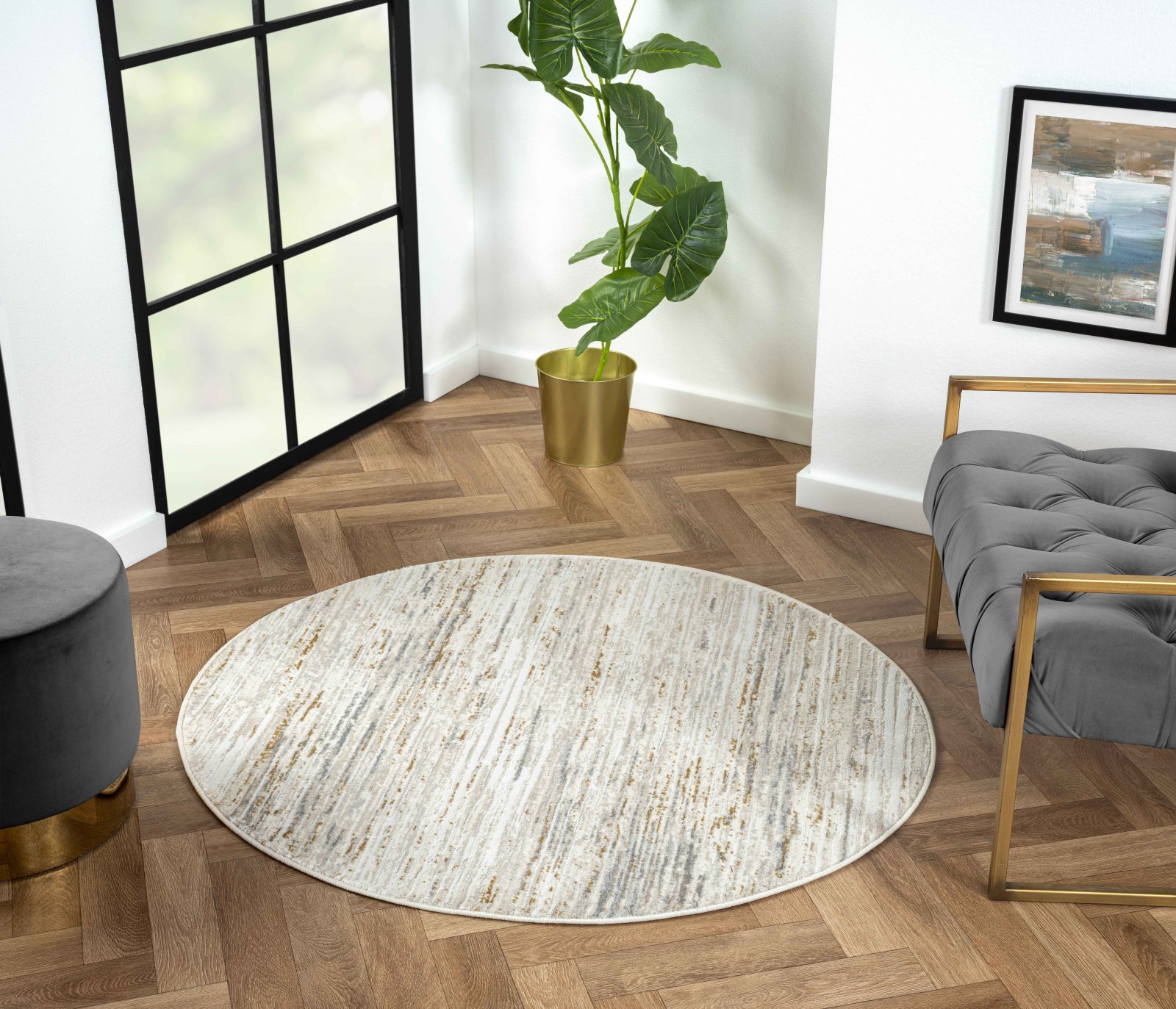 Kurzflorteppich MY PASSION - beige - Ø 120 cm