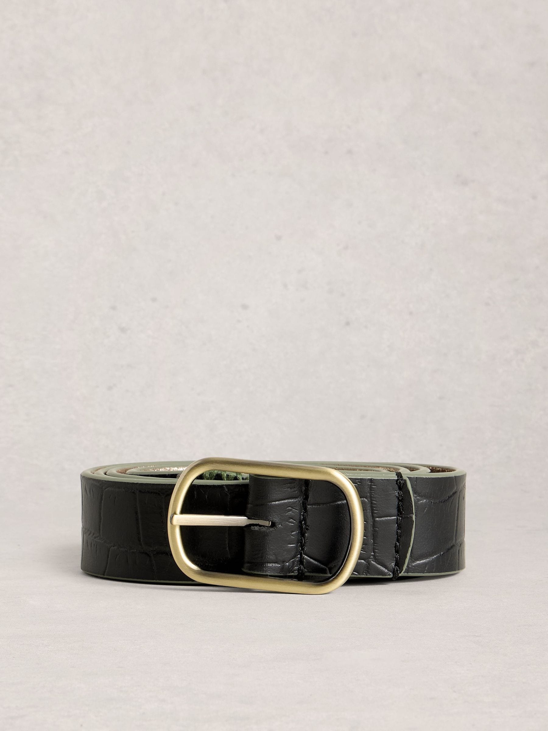 Zwart - White Stuff Reversible Leather Belt