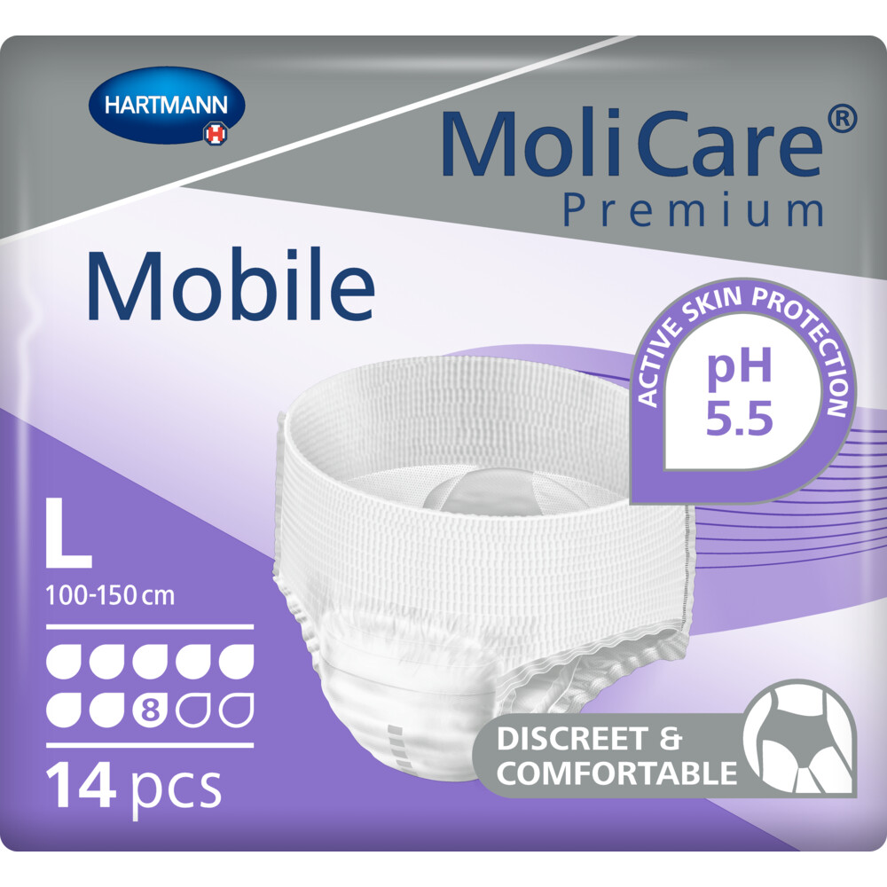 4x Molicare Premium Mobile 8 Druppels Large 2015 ml Absorptie14 stuks