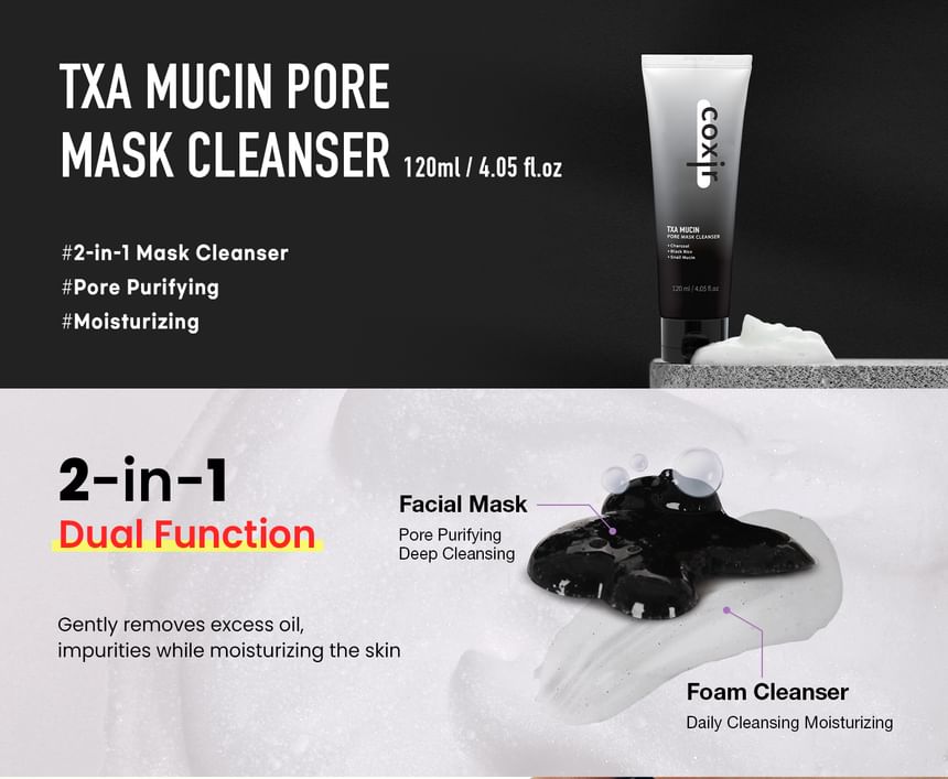 coxir - TXA Mucin Pore Mask Cleanser