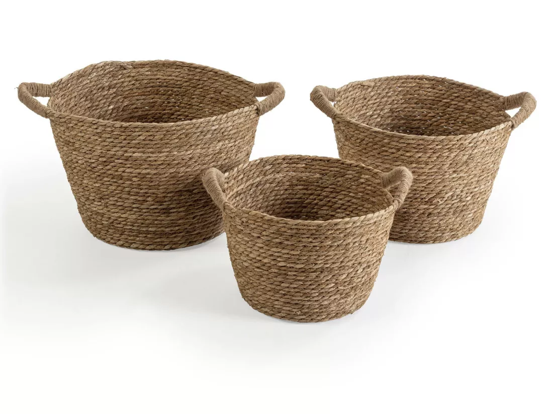 Set de 3 paniers Icia fibre naturelle avec anses