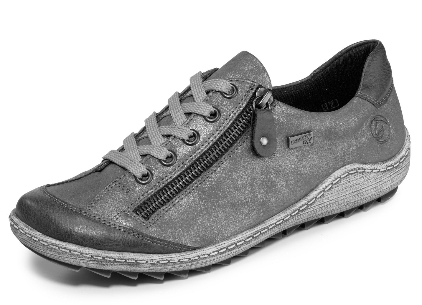 Remonte Schnür-Sneaker mit zartem Schimmer oder Knitter-Struktur