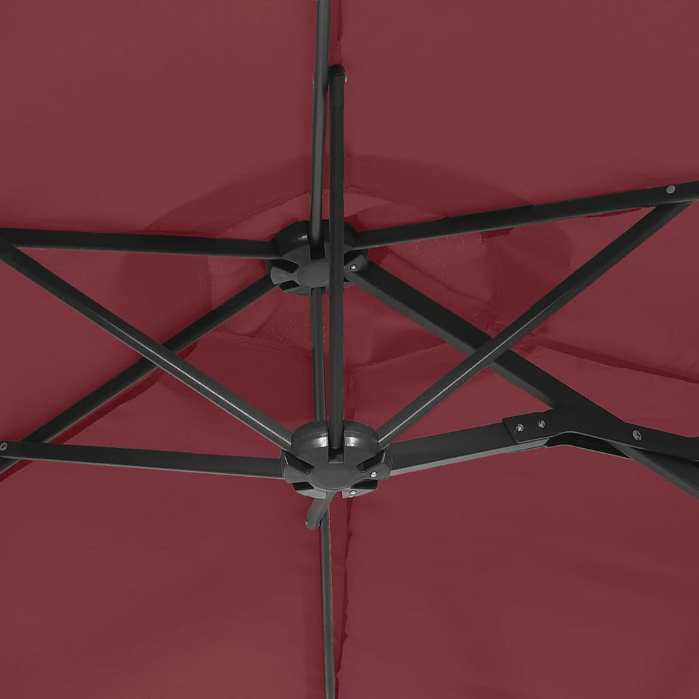 Parasol à double tête rouge bordeaux 316x240 cm