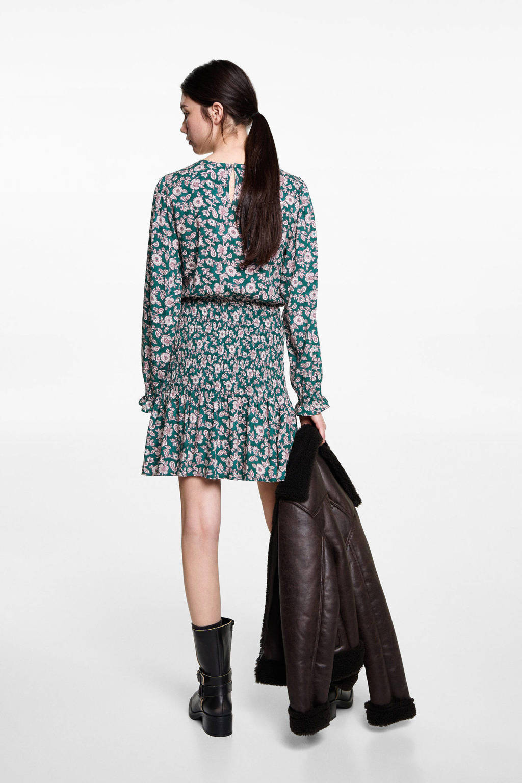 MANGO TEEN midi jurk blauw