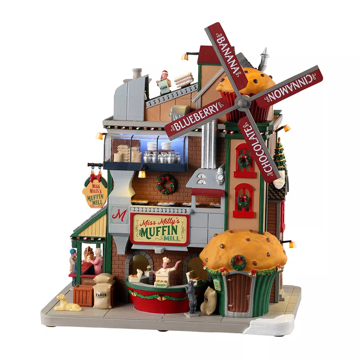 Village de Noël Lemax lumineux, musical et animé Le moulin à muffins de Miss Milly