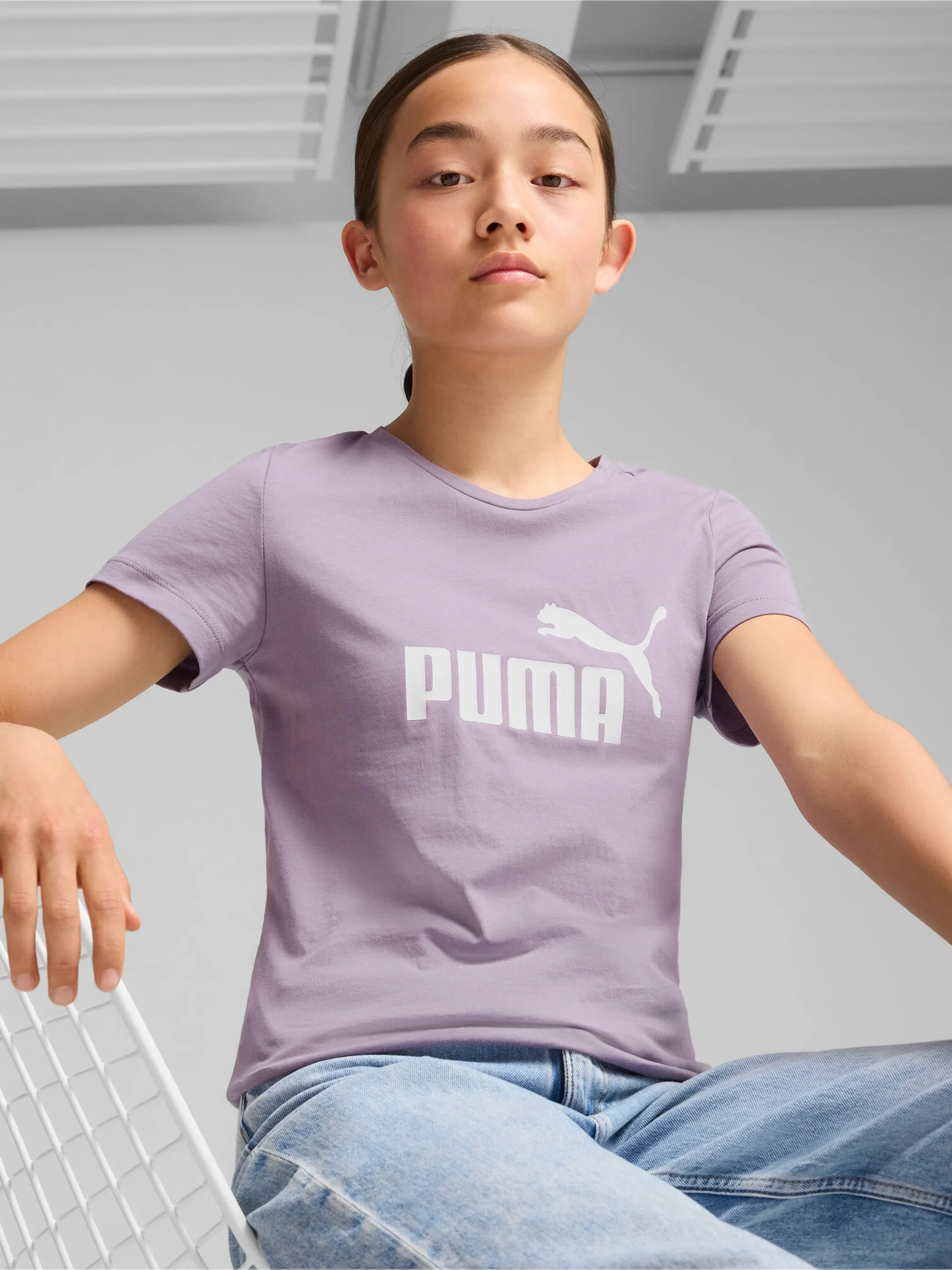 Mädchen Sportshirt mit Logoprint