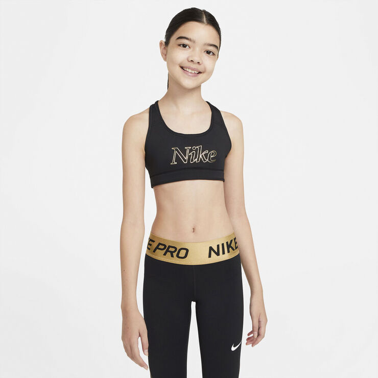Nike Swoosh Reversible Printed Sports BH Sort