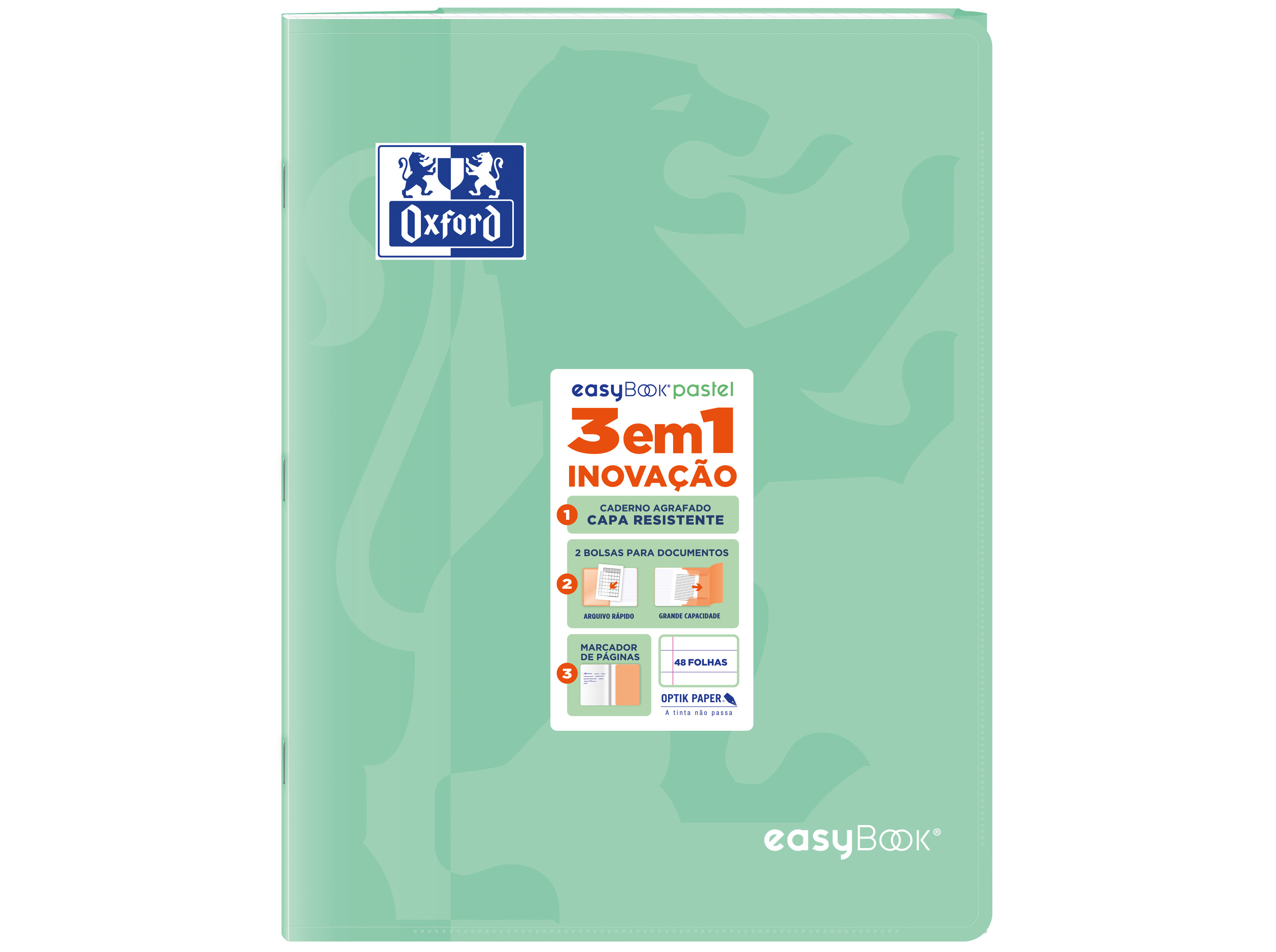 CADERNO AGRAFADO A4 OXFORD EASYBOOK PASTEL PAUTADO 48 FOLHAS CORES SORTIDAS