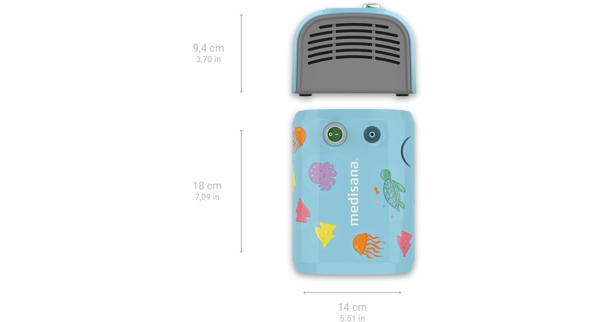 MedisanaIN 155 - Inhalator Kids  (Blauw/grijs, 2-in-1: Inhalator en neusreiniger)
