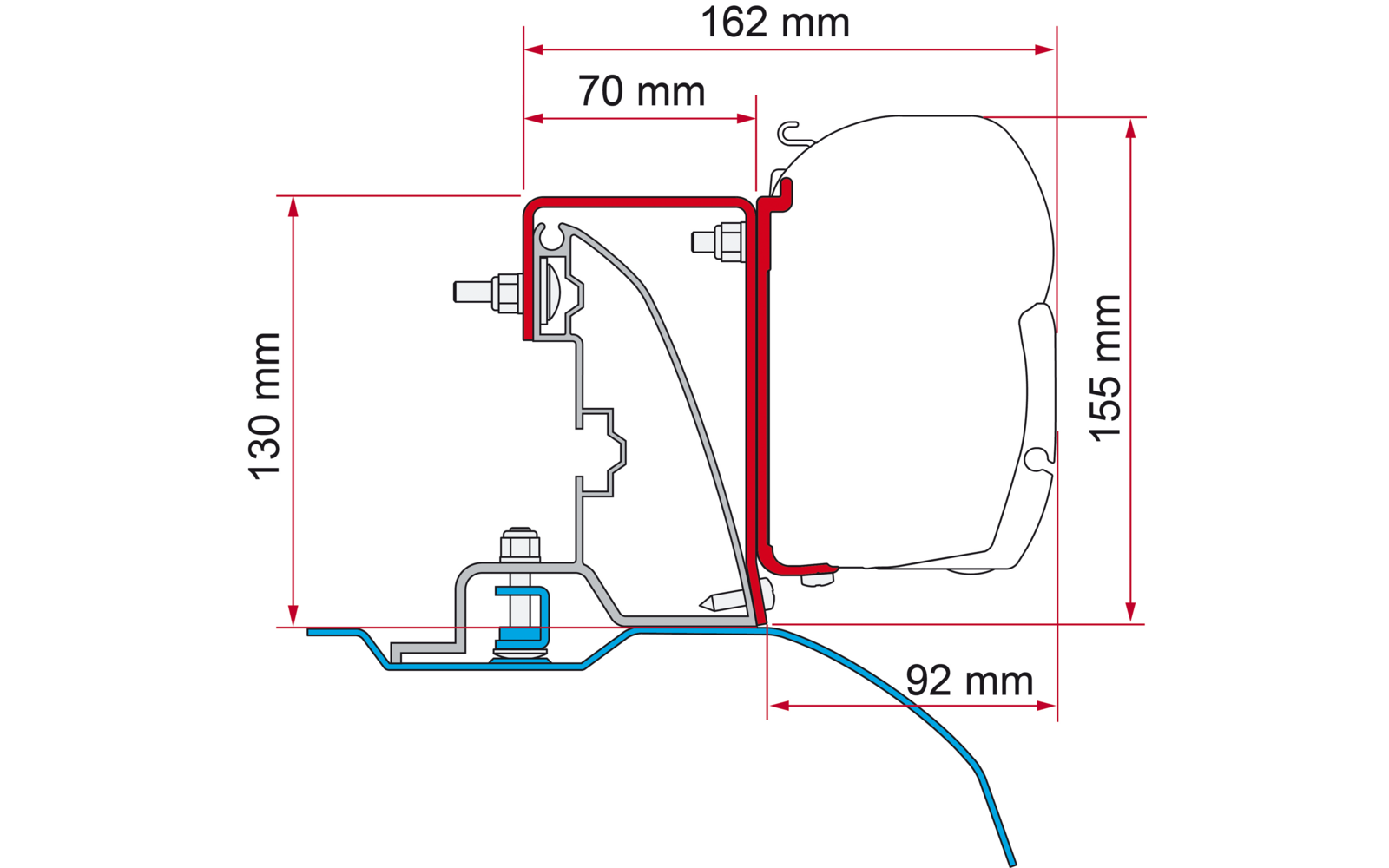 Fiamma Kit Fiat Ducato H2 Roof Rail - Alu-line Style Markisenadapter für Fiamma F45