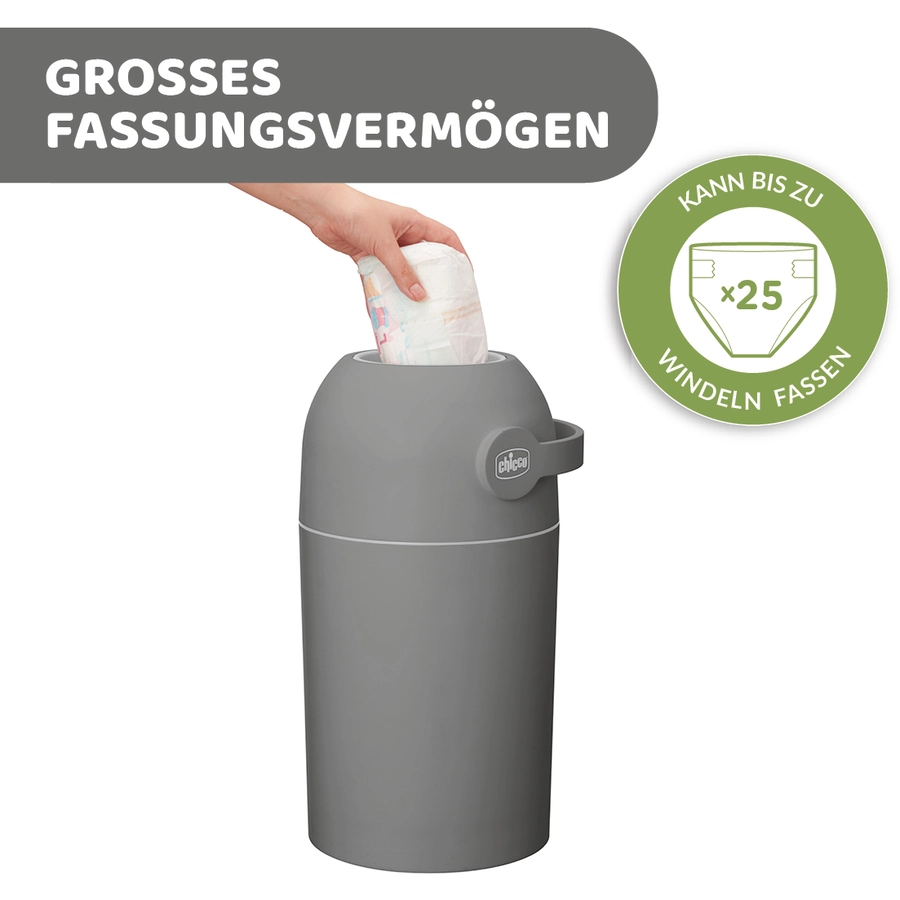 chicco Windeleimer Odour Off dunkelgrau