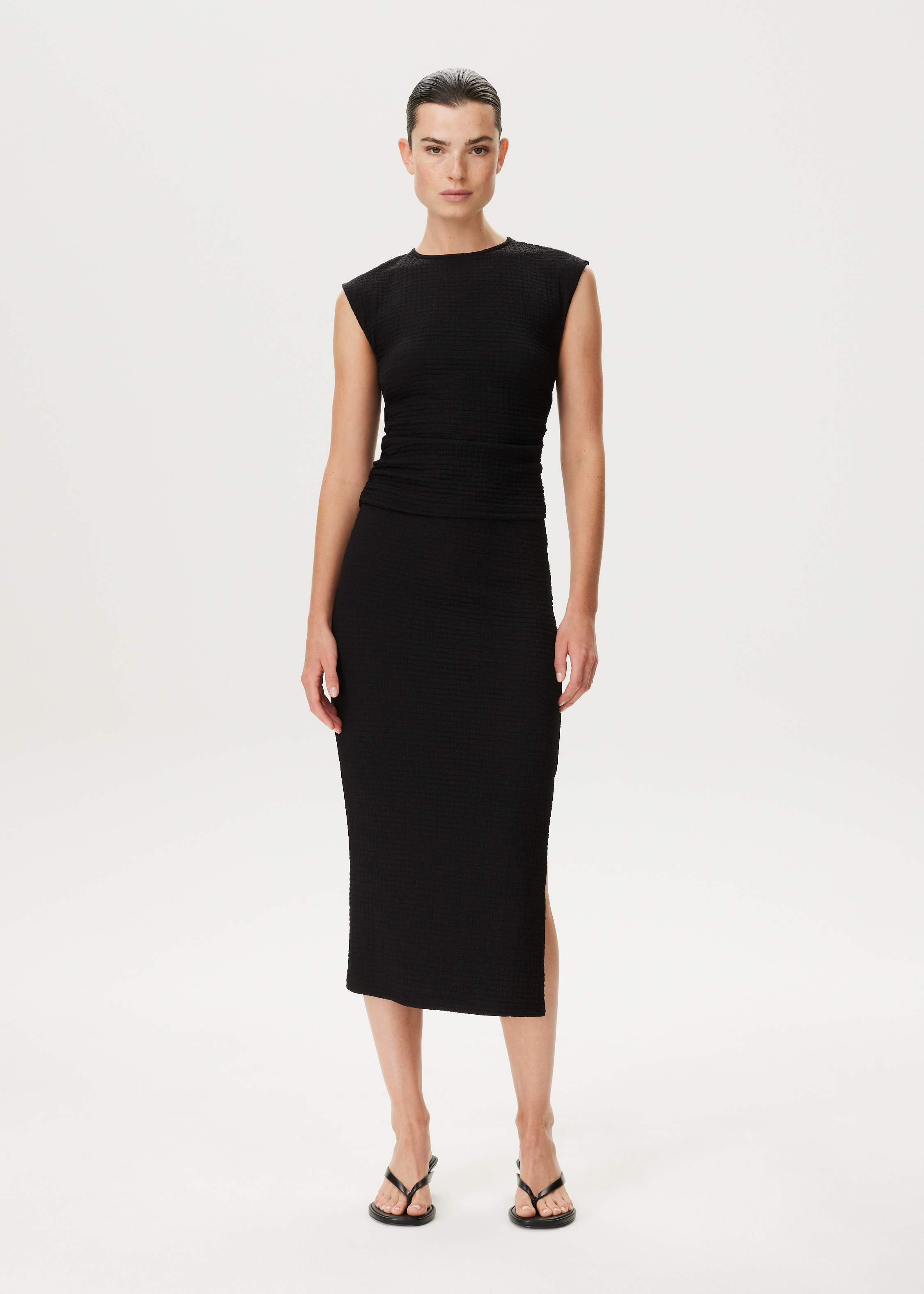 Midi rok met bubbelstructuur