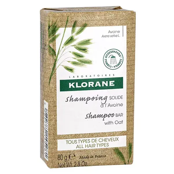 Shampoo sólido de aveia Klorane 80g