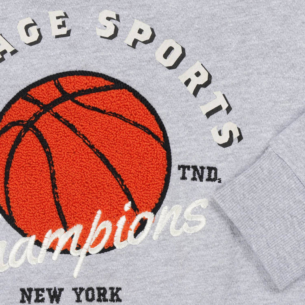 Tumble 'n Dry hoodie Dunk met katoen lichtgrijs