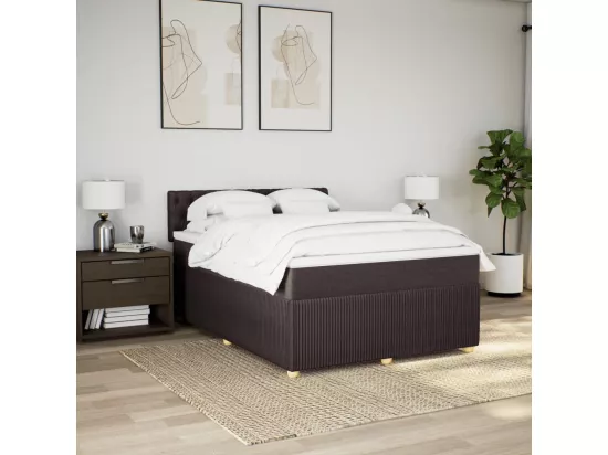 Sommier à lattes de lit avec matelas Marron foncé 160x200 cm