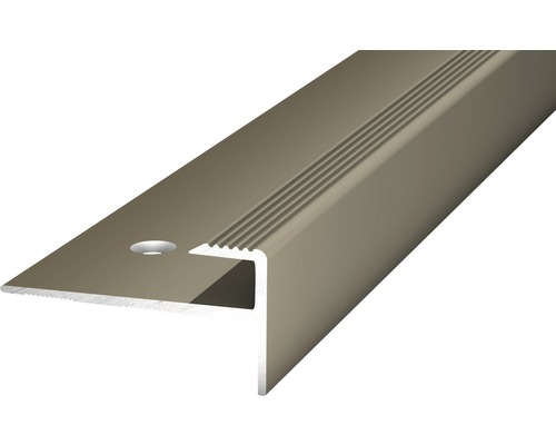 Trapneus met inzetstuk, aluminium/roestvrij staal, mat geperforeerd, 30 x 15 x 1000 mm
