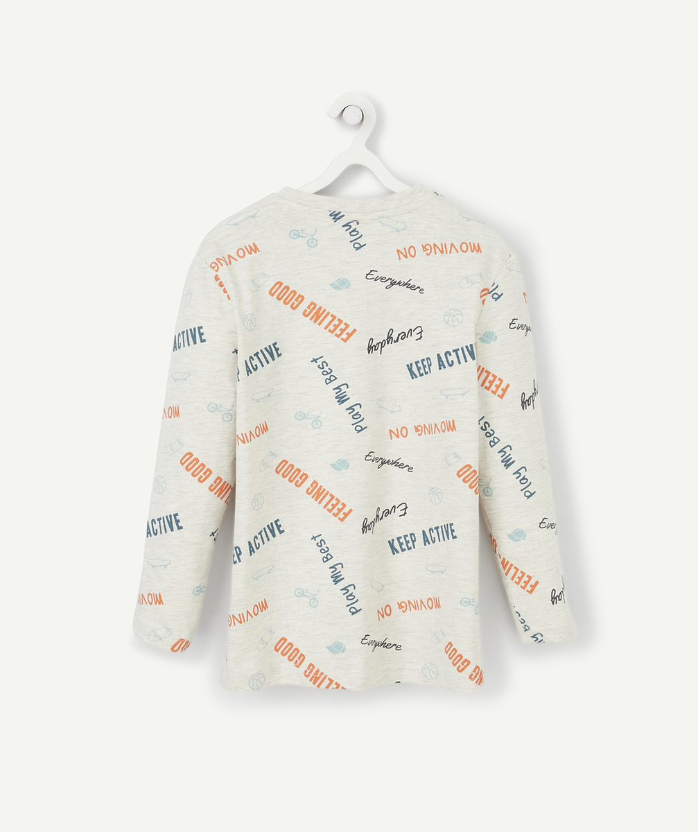 LE T-SHIRT GRIS AVEC ANIMATION ORANGE EN FIBRES RECYCLÉES