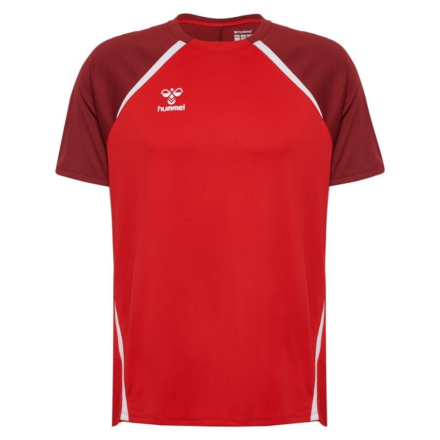 Hummel T-shirt d'Entraînement hmlLEAD 2.0 - Rouge/Bordeaux/Blanc