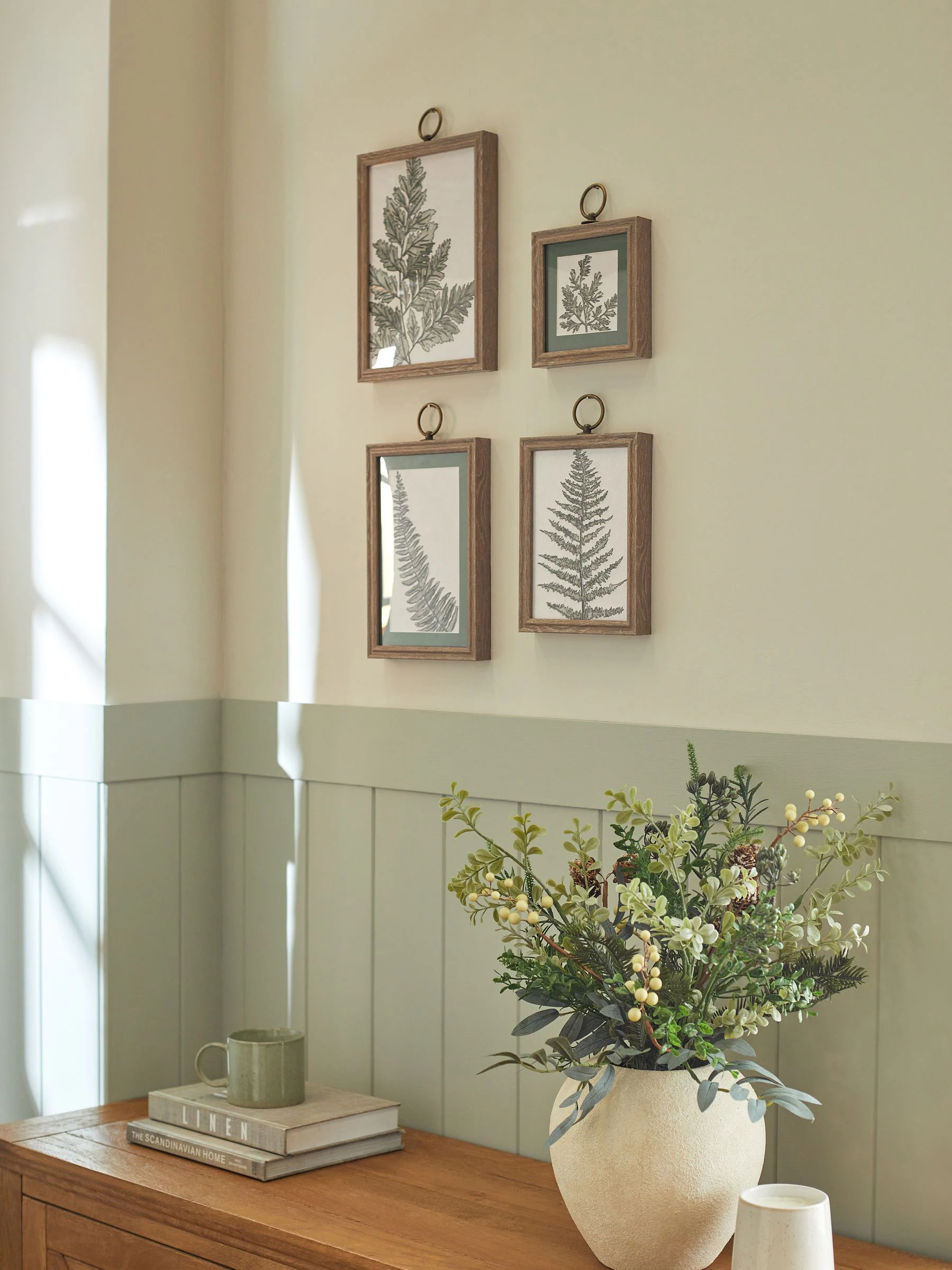 Set van 4 ingelijste botanische wandkunst