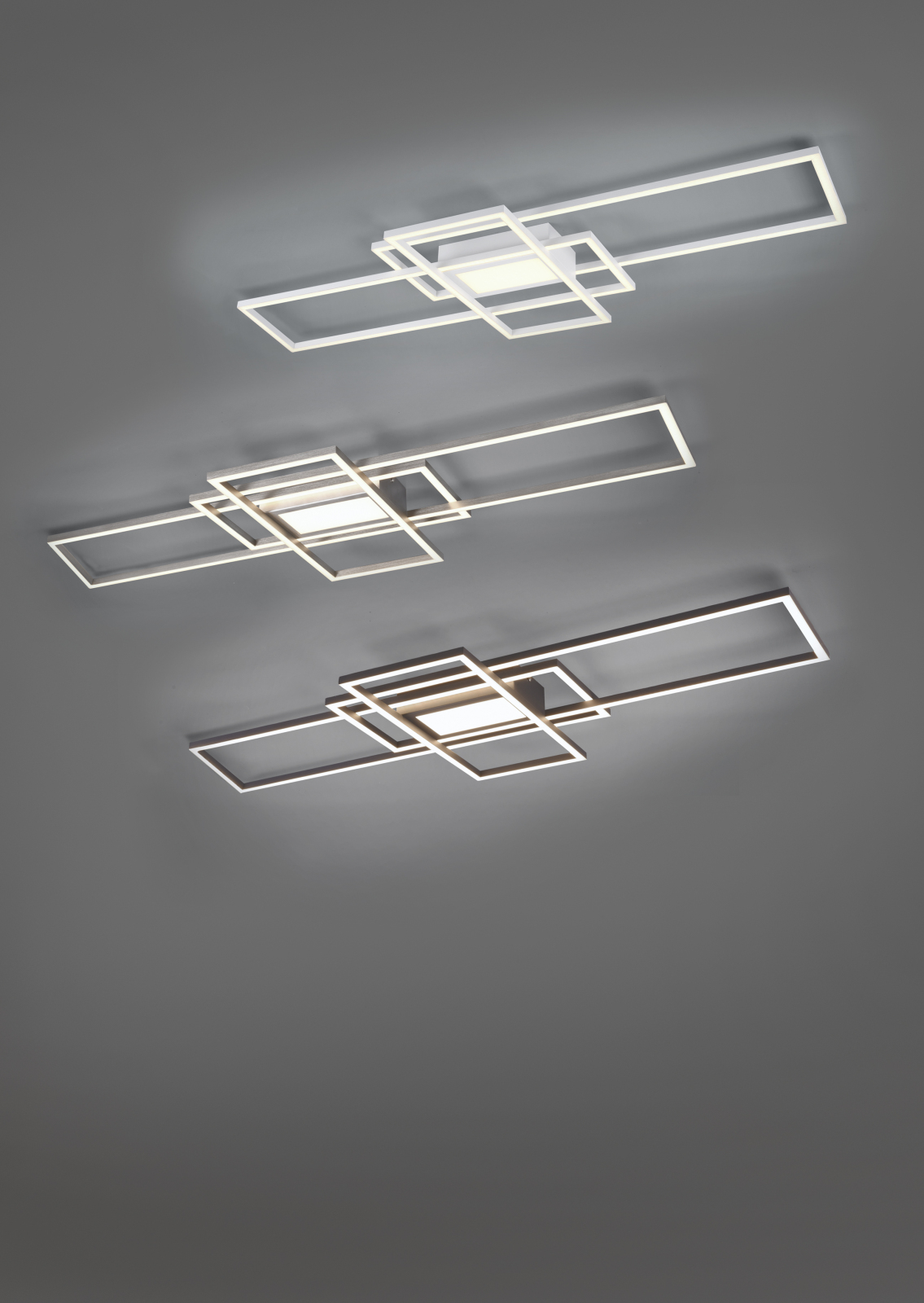 LED-Deckenleuchte - Nickel matt - inklusive Fernbedienung
