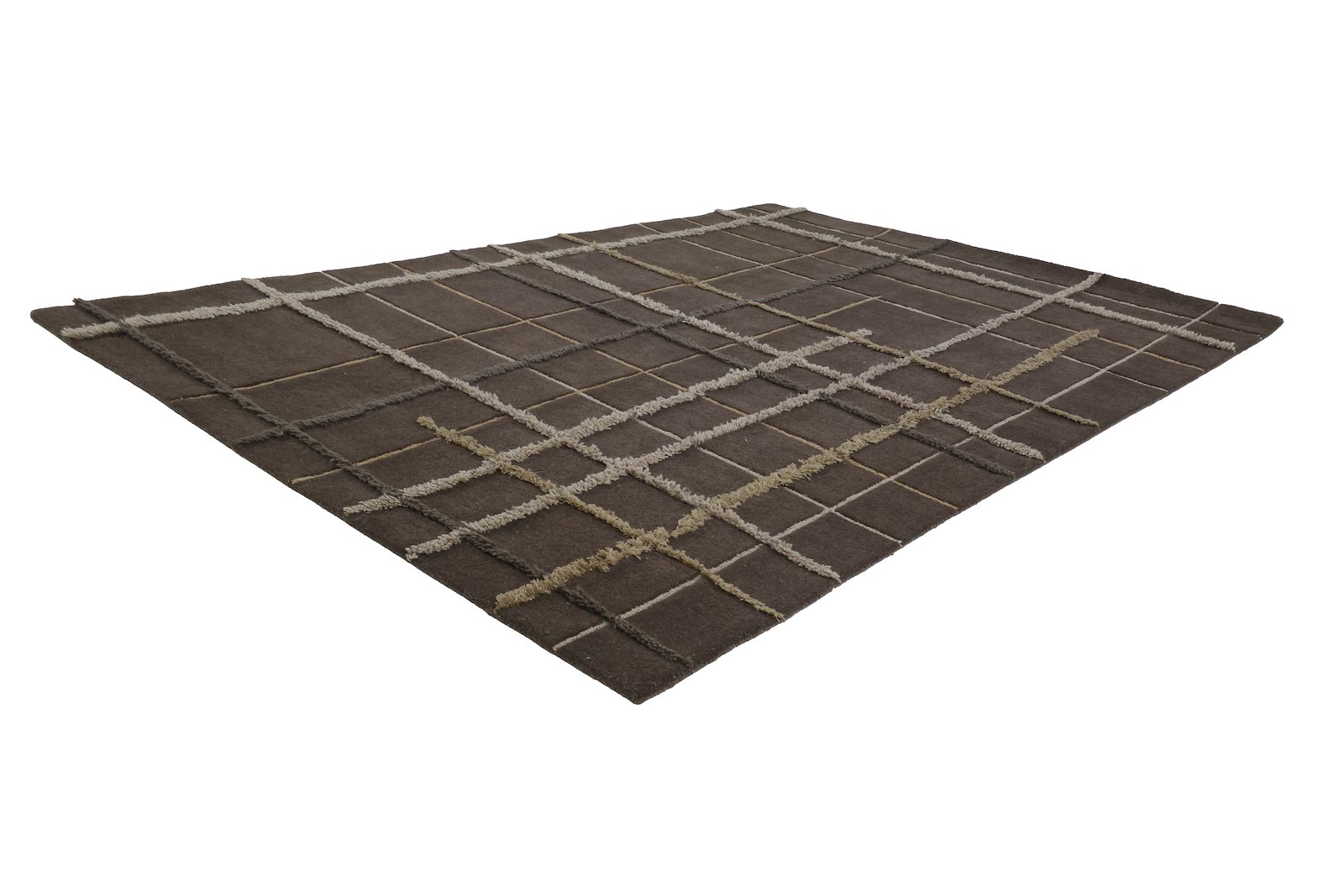 Tofino gulvteppe 160x230 Brun/beige 160x230cm håndlaget 91% ull ,3% bambus + 3% jute + 3% flex med bomull bakside