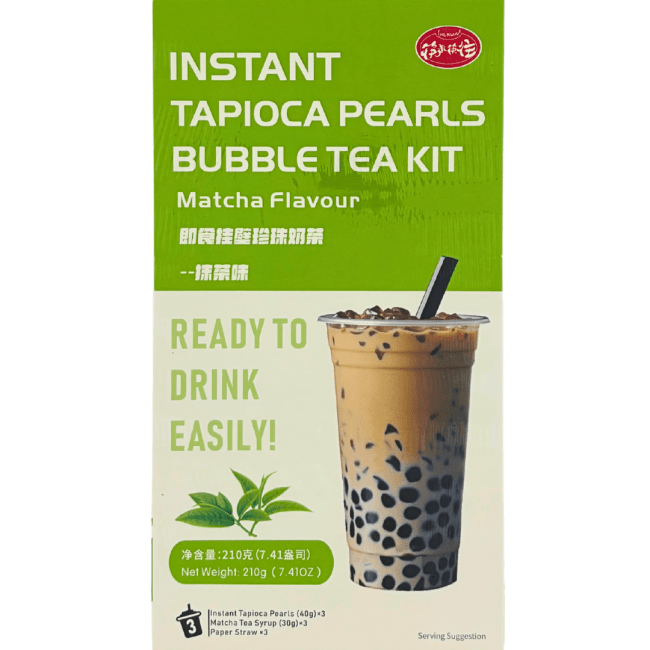 KLKW Instant Tapioca Pearls Bubble Tea Kit-Matcha Smaak 210g