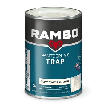 Rambo Pantserlak trap zijdeglans dekkend zuiverwit 1,25 liter