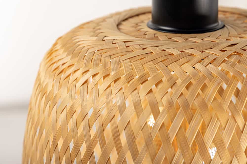 Handgefertigte Hängeleuchte ORGANIC LIVING 25cm natur Bambus Korb-Lampe Boho-Style
