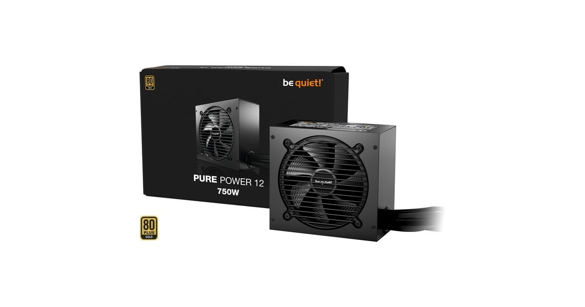 be quiet!Pure Power 12 750 watt voeding   (Zwart, 1x 12V-2x6, 3x PCIe)