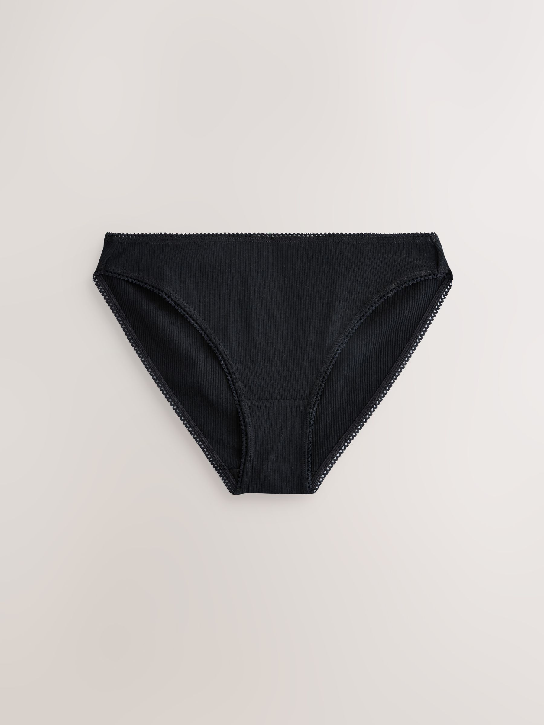 Zwart/caramel Huidskleur/praline Huidskleur - Verpakking van 3 geribbelde katoenen slips