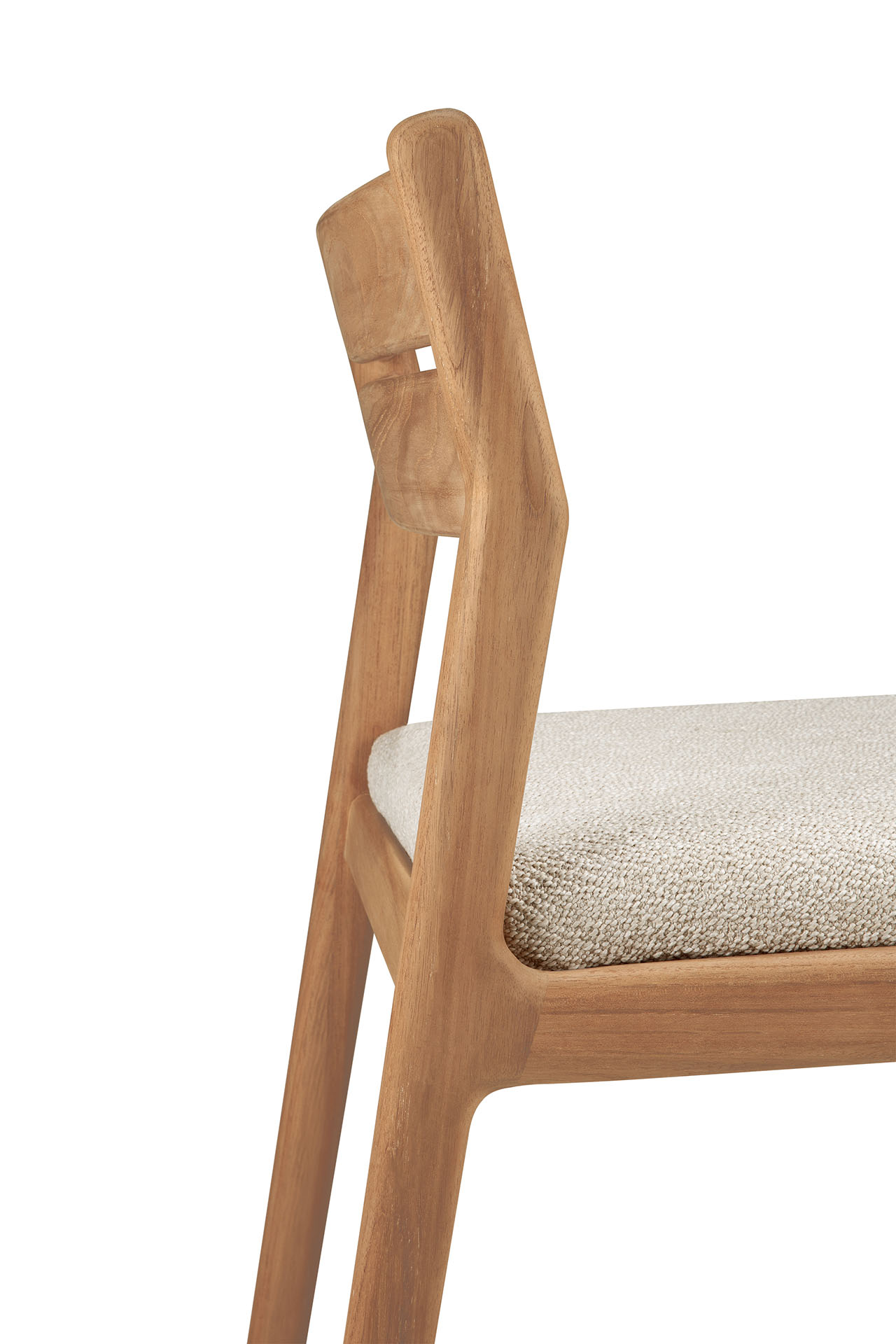 Teak Jack stoel zonder armleuning - outdoor  - met naturel kussen