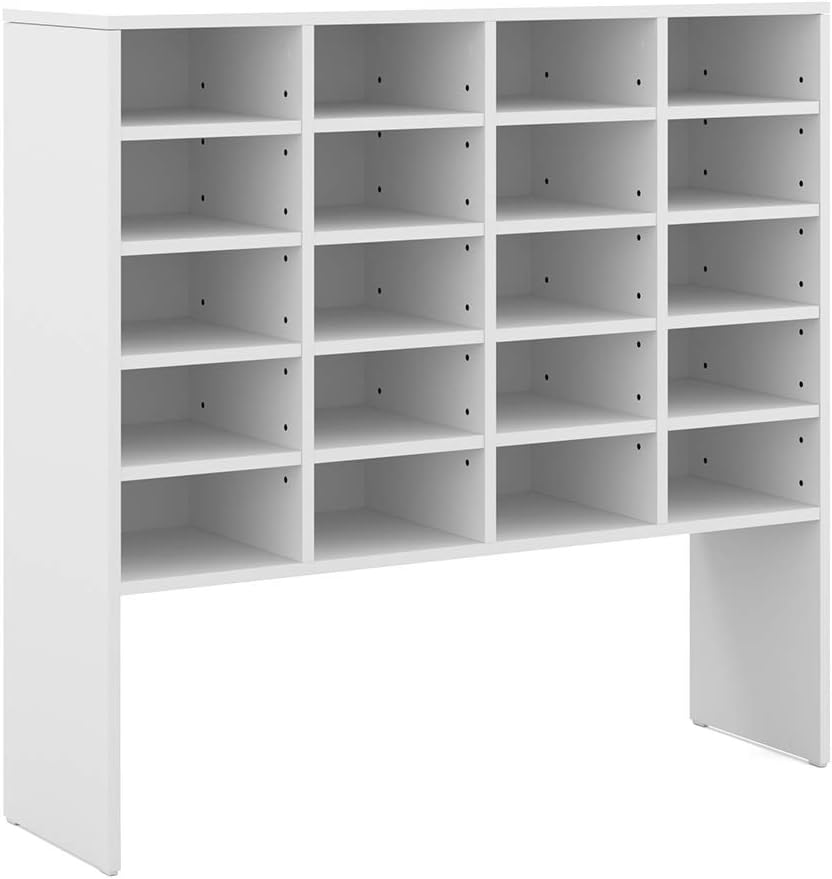 Vicco Schuhschrank Hermia, Weiß, 104 x 99 cm, zur Aufbewahrung von Schuhen mit 20 offenen Einlegeböden