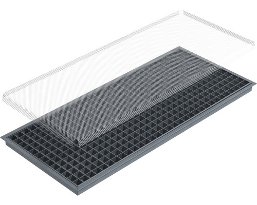 Lichtschachtafdekking home protect aluminium 52x112 cm