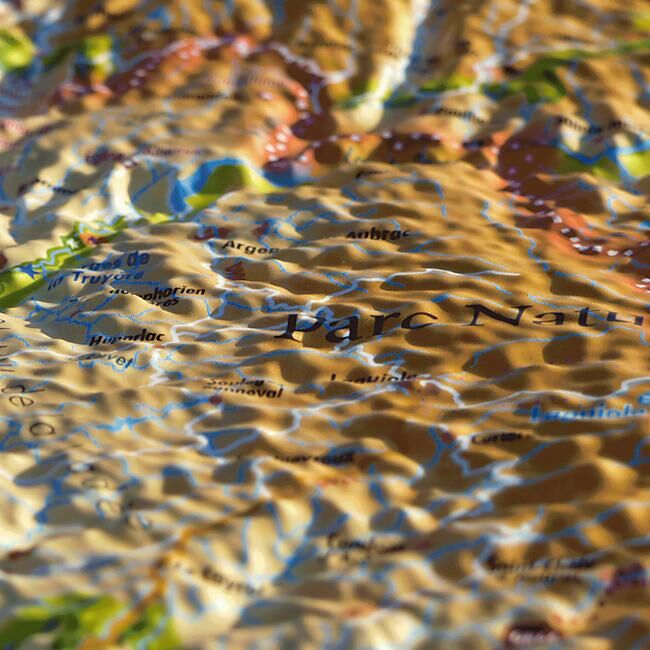 3D MAP - RELIEF AVEYRON 61X41